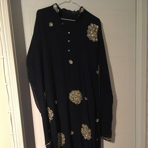 Navy Blue Georgette Salwar Dress